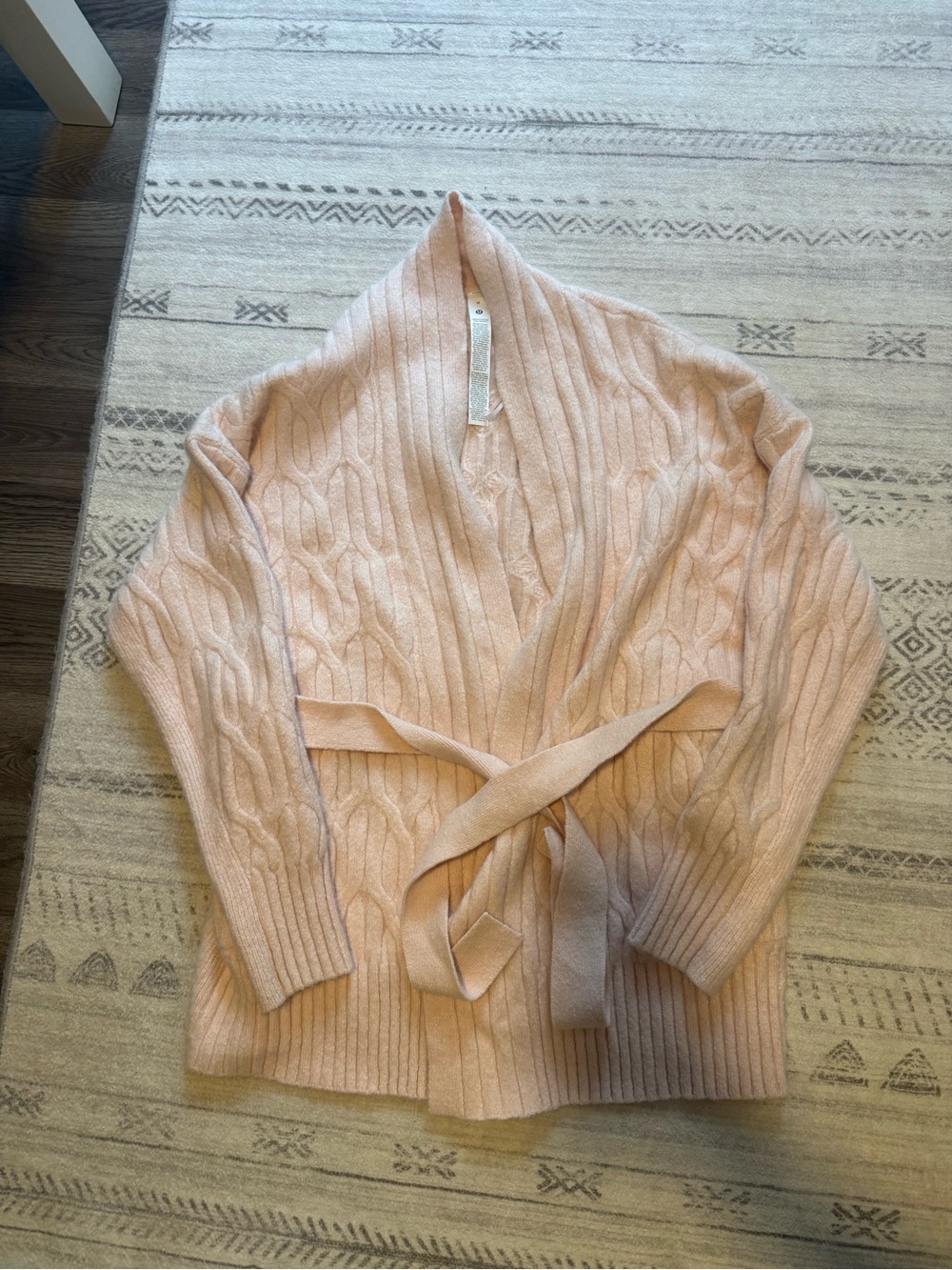lululemon athletica Blush Cable-Knit Wrap Cardigan